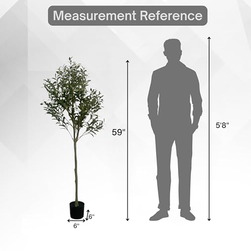 XBrand 5ft Artificial Olive Tree, Lifelike Mediterranean Style Indoor Plant - color: Olive Tree - 5ft