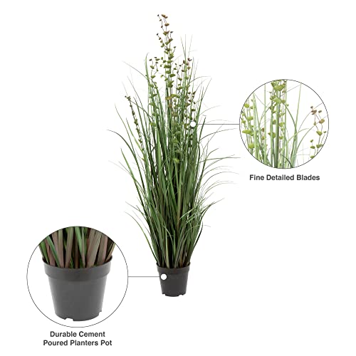 Vickerman Everyday 48" Artificial Potted Green Grass and Eucalyptus - Lifelike Home Or Office Decor - Premium Indoor Faux Potted - Maintenance Free - size: 48"