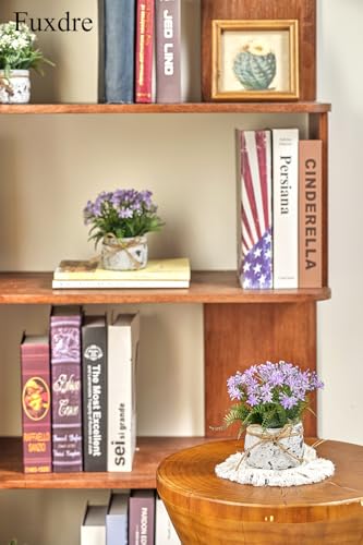 Fake Plants Small with 2 Pack, The Sunflower for Bathroom Shelf Decor, Decorative Plants for Home Living Room Office Bedroom Table Tray Shelve Farmhouse Decor Indoor(Purple Floral) - color: Purple Floral