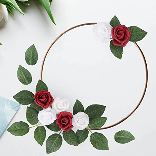 Fake Leaves for Roses Decorations, 200pcs Bulk Green Rose Leaves with Stems for DIY Wedding Bouquets Centerpieces Party Decorations Rose Vine Wreath Garlands Supplies - color: 200pcs Green