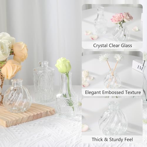 RUCKAE Glass Bud Vases Mini Flower Vase Small Vintage Vases for Centerpiece Table Wedding Decorations Home Decor Party(Transparent 22 Pack) - style: Transparent 22 Pack