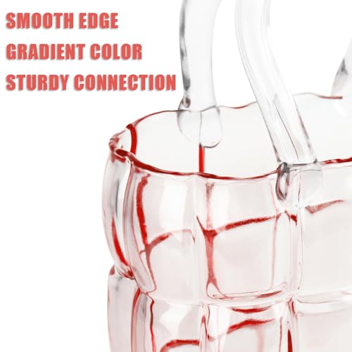 Unique Pink Purse Vase for Flowers,11'' Handmade Thicken Bubbled Glass Bag Vases with Gradient Color for Home Decors .Great Clear Purse Flower Vase for Centerpiece,Floral Arrangement,Wedding Decors. - color: Pink, size: 11 inches x 7 inches x 4 inches
