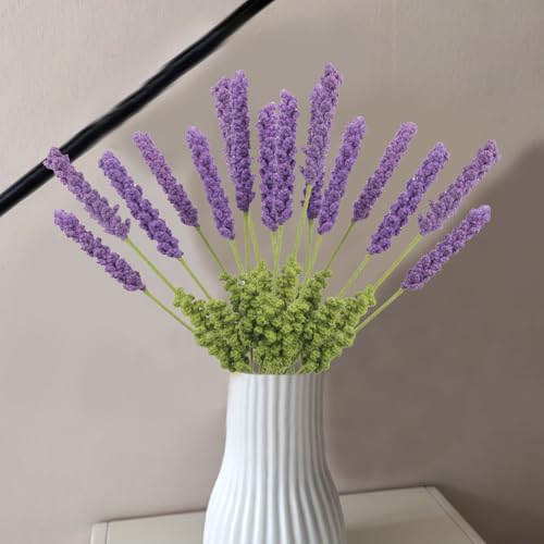 8 Pcs Crochet Flowers Bulk Lavender Crochet Flower Gifts Purple Handmade Crocheted Flowers Bouquet DIY Home Decor for Mother's Day Birthday Wedding Women Moms Wives Friends - color: Lavender-purple