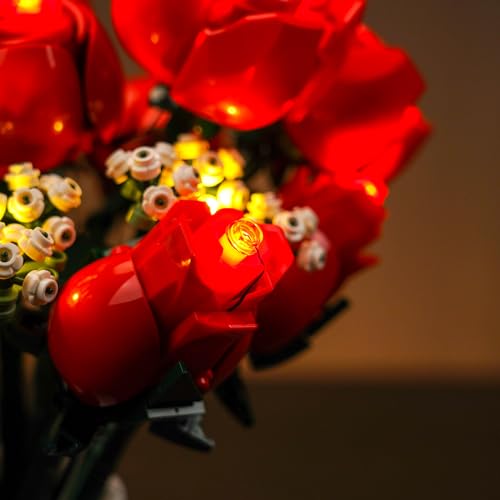 LED Light Kit for Lego Rose 10328 Artificial Plants Set, Decoration Lights Build a Gift for Her or Him for Anniversary and Valentine’s Day,(Lights Only, No Lego Models) - color: Roses10328, size: Standard Version