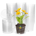 WSMKSZ 3 Inch Clear Nursery Pots, 60 Pack Highly Transparent Plastic Seedling Starter Planters with Drainage Holes and Trays for Flowers, Small Plant Pots for Indoor Plants - size: 3inch 60pcs