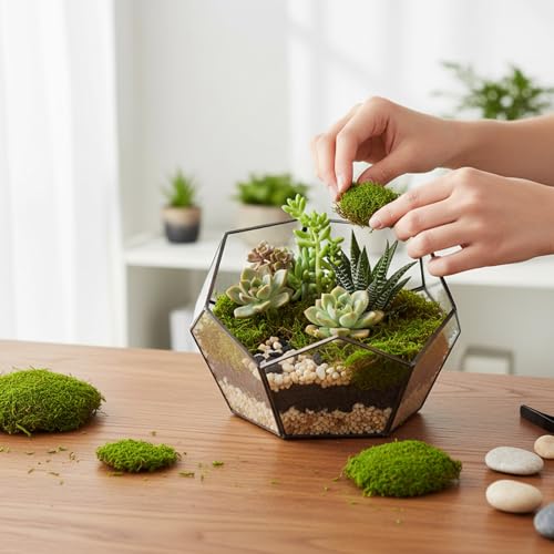 Solsew 6 Pcs Artificial Fake Green Moss for Potted Plant Indoor Waterproof Decorative Faux Moss Decor for DIY Crafts Garden Wedding Party Decoration(Stylish) - style: Stylish
