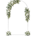 7.2FT Metal Wedding Arch Backdrop Stand,Stable Wedding Arch Frame for Wedding Ceremony Birthday Party Baby Shower Graduation Anniversary Floral Decoration,White - size: 7.2x4FT White