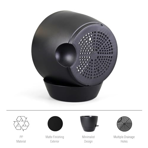 Meowell 12 inch Large Self Watering Pots for Indoor Outdoor Plants, Flower Plant Pots with Mesh Drainage Holes for Garden House, Plastic Planters with Reservoir for Home Decor, Black - color: Black, size: 12inch B
