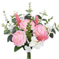 Artificial Silk Flowers Artificial Flowers Bouquets Pink Florals Arrangements Faux Peony Faux Flower Stems for Spring Wedding Bride Home Table Centerpiece Farmhouse Decorations (16PCS)