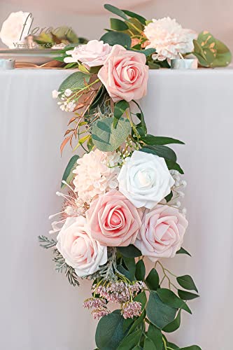 Floroom Artificial Flowers 25pcs Real Looking Blush Ombre Colors Foam Fake Roses with Stems for DIY Wedding Bouquets Bridal Shower Pink Centerpieces Floral Arrangements Party Tables Home Decorations - color: Shades of Blush