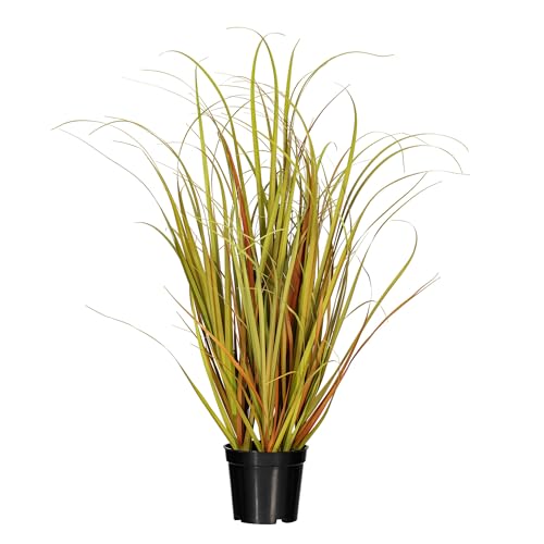 Vickerman Everyday 24" Artificial Mixed Brown Grass with Black Plastic Pot - Faux Grass Plant Decor - Home Or Office Indoor Greenery Accent - Faux Grass for Indoor - size: 24 in