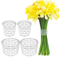 4 Pack Flower Arrangement Holder for Vase, Spiral Blossom Grid Flower Frog Stem Support, Ikebana Bouquet Tool (Clear) - color: Clear-4p
