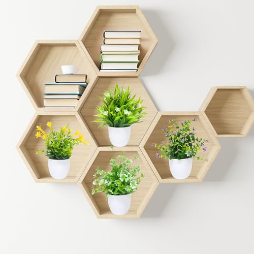 Uguisu 4 Pcs Small Fake Plants Indoor Artificial Plants Simulation Plants for Bathroom Decor Office Decor Room Decor Home Decor Indoor-White with Flowers - color: White
