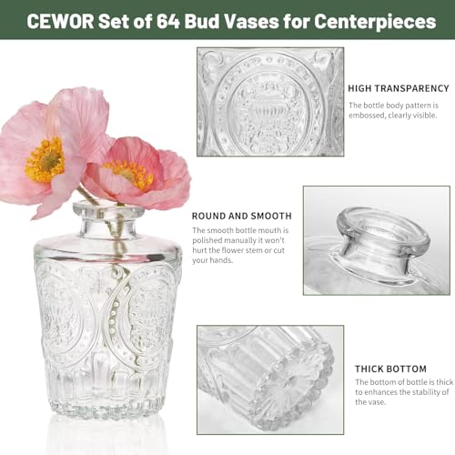 Fixwal 18 Pack Small Bud Vases for Centerpieces, Clear Vases for Flowers Glass Flower Vases in Bulk, Vintage Decorative Vases for Wedding Rustic Home Table Decor - color: Clear, size: 18pcs