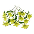 Artificial Lilies Flowers,10Pcs Faux Lily Flower,20''Tiger Lily Branch with 2 Full Blooms, Faux Fake Lilies Plants for Wedding Bouquet Home Party Indoor Floral Arrangements (10, Green) - color: Green