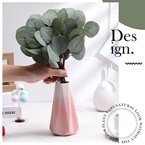 Taiyin 120 Pieces Artificial Eucalyptus Leaves for Wedding Eucalyptus Leaves Stems Decor Greenery Faux Green Stems for Wedding Centerpiece Floral Home Decor, 11 Inches