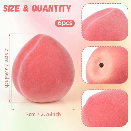 Gresorth 6pcs High Grade Fake Peach Decoration Artificial Realistic Fruit Model for Home Party Holiday Festival Christmas Display - color: A
