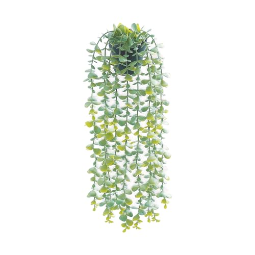 Freyalife 1Pcs Fake Plants Eucalyptus,Artificial Potted Faux Hanging Plants for Vintage Boho Home Living Bedroom Kitchen Farmhouse Bathroom Office Desk Book Shelf Wall Room Accessories Decor Indoor - color: Eucalyptus