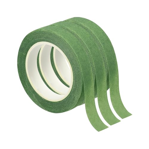 PATIKIL Floral Tape 1/2" x 20 Yard / 12mm x 20m, 3 Pack Flower Wrap Adhesive Tape for Bouquet Stem Wrapping, Green - color: Green