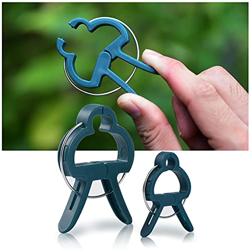 PERSZEN Plant Support Clips, 80 PCS Gentle Flower Plant Clamps for Supporting Vine Climbing Plants, Gardening Lever Loop Gripper Clips Help Stems Vines Grow Straight Upright, 2 Sizes in one Pack - size: 80