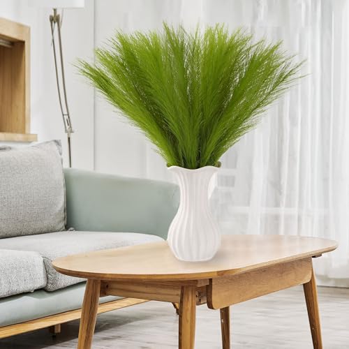 Lime Green Pampas Grass Small, 30 Pcs 17" Faux Pampas Grass Short Decor, Pompas Grass Flower Arrangement and Vase Filler for Grinchs Christmas Decoration - color: Lime Green, size: 17'' Tall