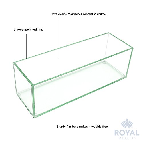 Royal Imports Flower Glass Vase Decorative Centerpiece for Home or Wedding - Oblong Rectangle Shape, 12" Long, 4" Hx4 W Opening, Clear - color: Clear, size: 12" (4x4)