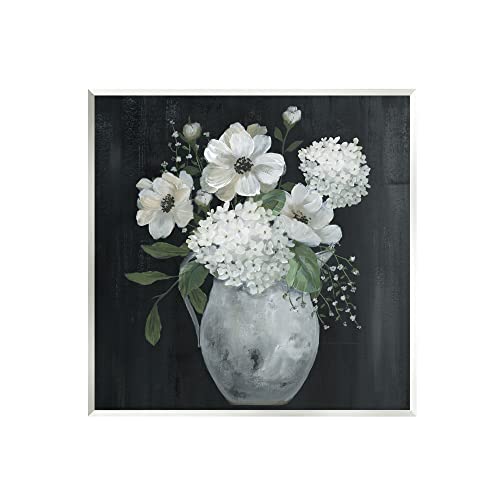 'Classic Flower Arrangement White Varied'| Wall Plaque Art | Stupell Industries | 12 x 12 Inches, Easy to Hang and Sturdy, Made in USA, by Nan