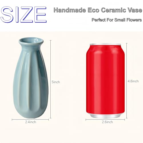 Simple Vase for Flowers Plants, Small Cute Flower Vase for Modern Table Shelf Home Decor Wedding Boho Decor, Farmhouse - color: 1pc-stjh-blue