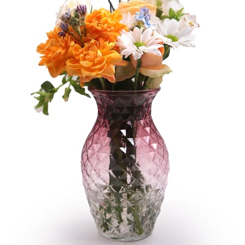 Vase for Flowers Small Glass Vases for Home Decor Table Centerpieces Living Room Bedroom Bookshelf Kitchen Modern Office Wedding Decoration Vintage Flower Vases Red White - color: Red White