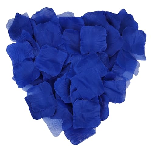 JHFGJGH 500 Pcs Exquisite Blue Rose Petals, Emulation Silk Rose Petals, Artificial Flower Petals for Romantic Nights, Weddings, Events, and Valentine's Day Deco (Blue) - color: Blue