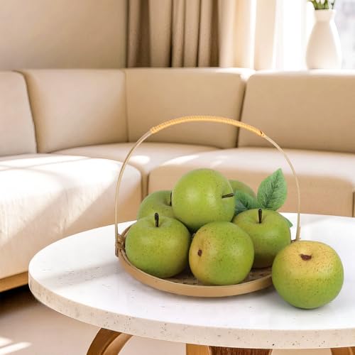 Gresorth 6pcs High Grade Fake Green Apple Decoration Artificial Realistic Fruit Simulation for Home Party Holiday Christmas Display - color: K