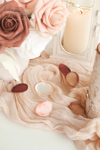 Floroom 300pcs Rose Petals Earth Tones Brown Faux Silk Flower Petals for Wedding Flower Girl Basket Aisle Scatter Dinner Table Centerpieces Party Confetti Bridal Shower Romantic Night Decoration - color: Earth Tones, size: 300pcs
