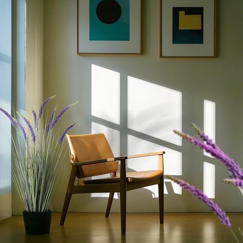 KOL 4ft 2-Pack Faux Veronica Spiked Speedwell Grass, 47in Artificial Veronica Spicata Flower, Tall Reed Grass for Home Office Garden Wedding Décor, Indoor/Outdoor Fake Plant, UV-Resistant, Purple - color: Purple-green, size: 4FT