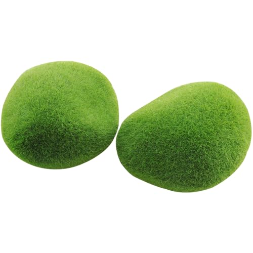 DGZZI 12PCS Artificial Moss Rocks Stone Shooting Prop Decoration Bonsai Plant Plush Small Stone for Flower Arrangement Fairytale Garden Glass Container Crafts