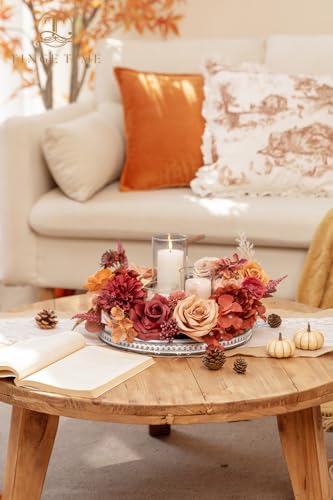 TINGE TIME Silk Fake Flowers Combo, Fake Foam Roses with Stems for DIY Wedding Bouquets Centerpieces Baby Shower Party Home Decorations(Terracotta) - color: Terracotta