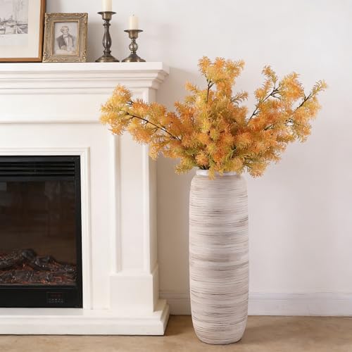 ALMA White Tall Vase for Floor, 18'' Extra Large Vase for Pampas Grass Dried Flower Bouquet, Big Ceramic Rustic Vases for Home Decor, Living Room Floor, Mantel Decoration - color: Bottle-white-18"