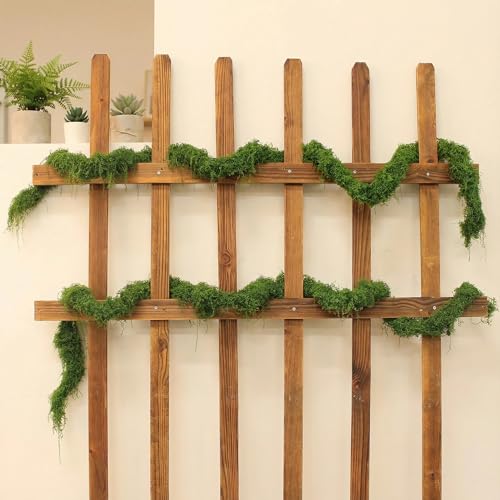 2PCS 55 inch Artificial Fake Moss Green Vines for Home Commercial Office Hanging Reptile Moss wall Decor Wedding Event Halloween Christmas Easter wall Art Decorating