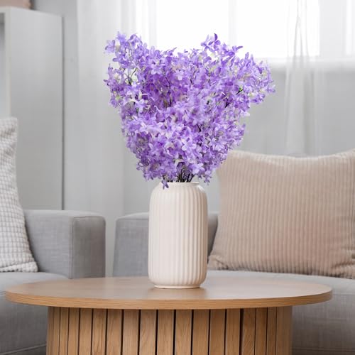 4PCS 38inch Lilac Artificial Flowers Purple Fake Delphinium Long Stem Silk Real Touch Flower Faux Lilac Floral Arrangement for Tall Vase Table Centerpieces Wedding Garden Home Decoration(Purple) - color: 38inch Purple