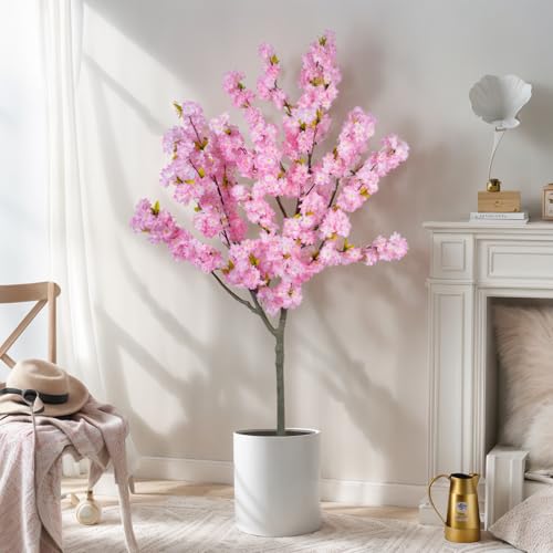 Artificial Cherry Blossom Tree, 6ft Pink Sakura Tree, Bendable Branches for Home Decor, Weddings, Festivals