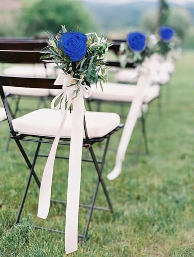 INSUNSIX Artificial Roses,16PCS Royal Blue Flowers 2.76" Austin Silk Roses Artificial Flowers Bulk for Wedding Bouquets Party Home Decor(Royal Blue) - color: Royal Blue