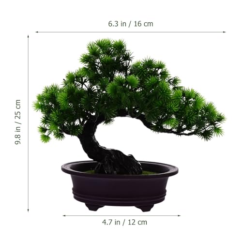 ABOOFAN Artificial Bonsai Welcoming Pine Tree Simulation Welcome Pine Chinese Fake Bonsai Tree Simulation Potted Plant DIY Decorative Bonsai for Home, Office, Shop