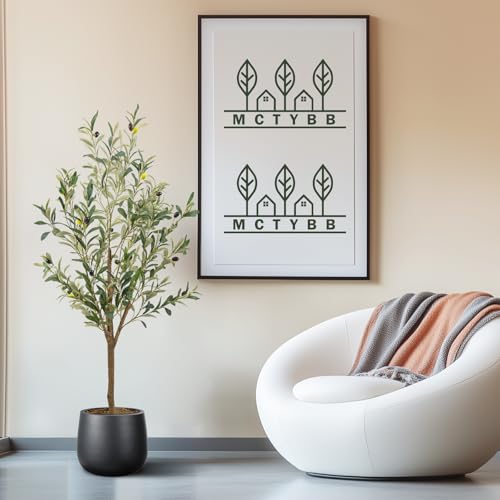 Artificial Fake Olive Tree 4FT Tall 1Pack Faux Silk Olive Tree for Home Living Room Office Decor Faux Artificial Plants Indoor Fake Potted Plants with Fruit & Free Moss - size: 4ft