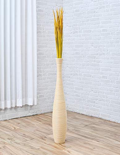 Leewadee Tall Vase Filler , Natural Grass Stems – 2 Bunches of Colored Branches for Vases, Carefully Dried Twigs for Home and Bar Decoration, 45 inches, Yellow - color: Yellow, style: Dried Grass