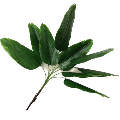 Artificial Tropical Leaves Plants, Fake Banana Tree Palm Plant Monstera Leaf Faux Green Large Bushes Plastic Greenery Shrubs for Home Garden Decor Indoor Outdoor Verandah Wedding Party Decoration - color: Banana Tree - 1 Pack