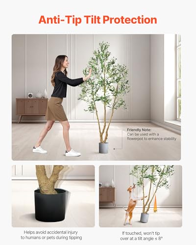VEVOR 7FT Artificial Olive Tree with Black Pot, Tall Fake Tree with Natural Wood Trunk & Realistic Green Leaves and Fruits, Indoor Faux Plant for Home, Office, Living Room, Corner Decor - color: Olive Tree Type 2, size: 7ft