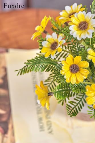 Artificial Potted Plants with 2 Pack, The Daisy Flower for Bathroom Shelf Decor, Decorative Plants for Home Living Room Office Bedroom Table Tray Shelve Farmhouse Decor Indoor(Sunflowers)