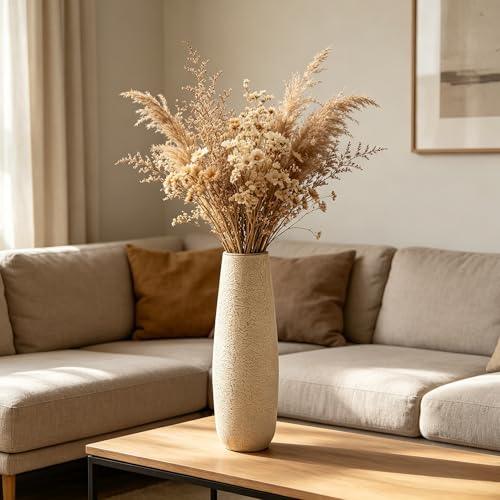 Hosley 16 in High Enamel Finish Metal Vase, Ideal for Dried Flowers Gift for Floral Arrangements Wedding Home Spa Votive Candle Gardens - color: Enamel Finish 1