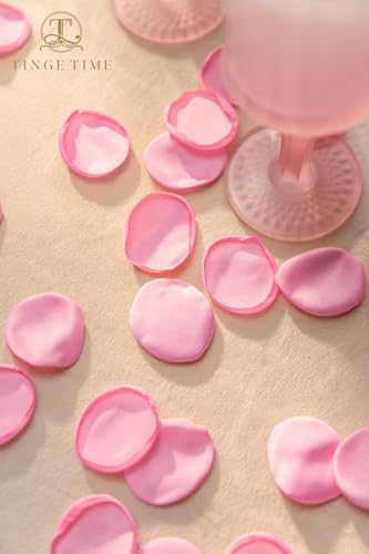 TINGE TIME 200pcs Silk Rose Petals Pink Flower Petals for Wedding, Flower Girl Basket, Aisle Runner, Romantic Dinner Centerpieces, Proposal, Party Confetti - color: Pink