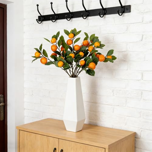 4PCS 26.8Inch Artificial Tangerine Branches Artificial Orange Branch Fake Orange Stem 16 Fruit for Home Wedding Office Party Thanksgiving Hotel Table Centerpiece Indoor Outdoor Decor - color: 26.8inch Orange, size: 2 PCS