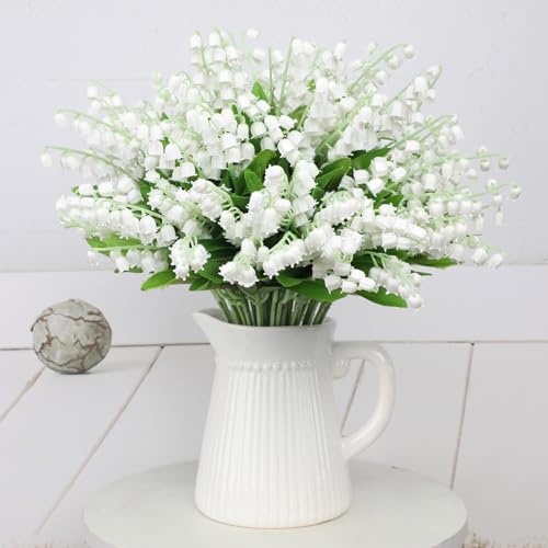 Artificial Flower Bellflower Simulated Lily of The Valley Home Soft Decoration Wedding Valentine's Bouquet Green Plants (35 * 19 * 8cm) - size: 35*19*8cm